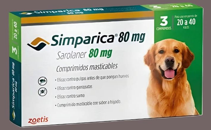 Simparica 80 mg, 20 a 40 Kilos, 3 comprimidos