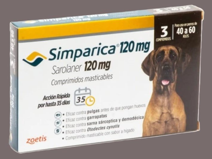 Simparica 120 mg, 40 a 60 Kilos, 3 comprimidos