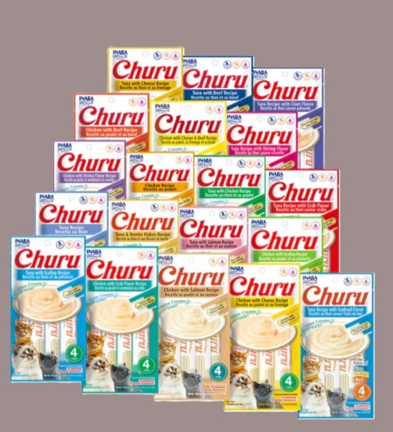 Churu caja de 6 Sobres 4 unidades c/u (24 tubitos) surtidos